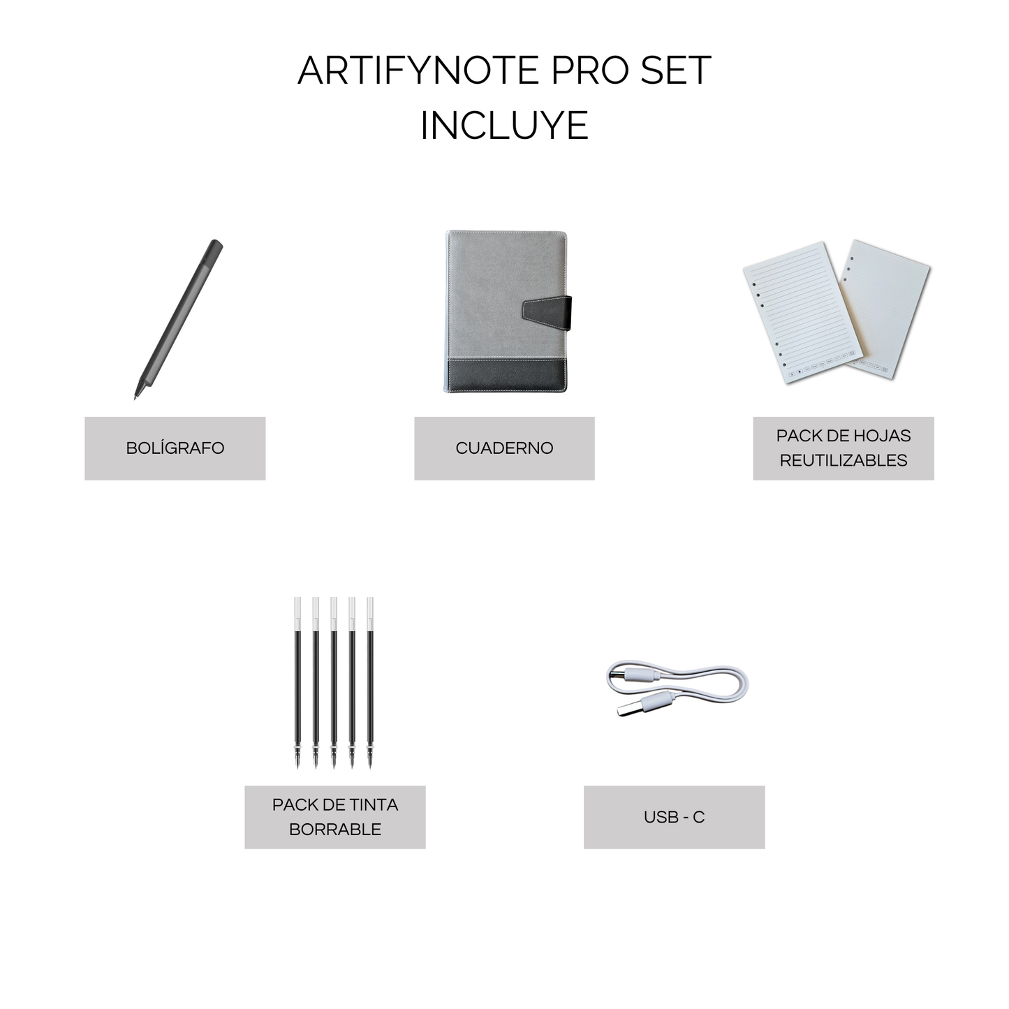 Conjunto Reutilizável ArtifyNote Pro