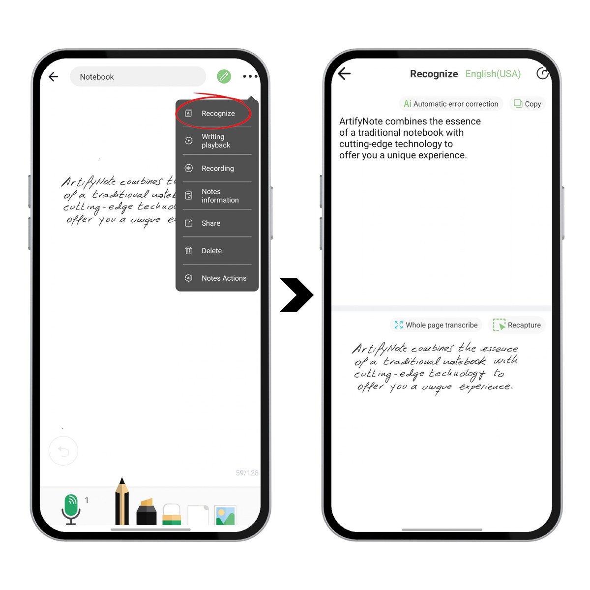 Handwriting recognition
